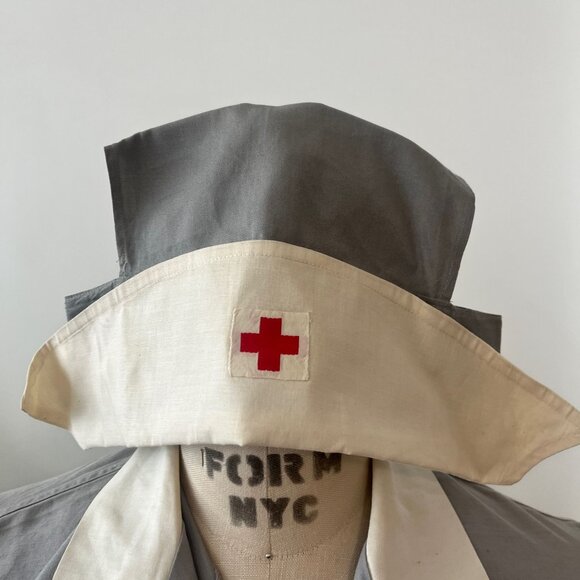 WWII VINTAGE 40s AMERICAN RED CROSS UNIFORM VOLUNTEER NURSE MILITARY DRESS & HAT - Picture 5 of 11